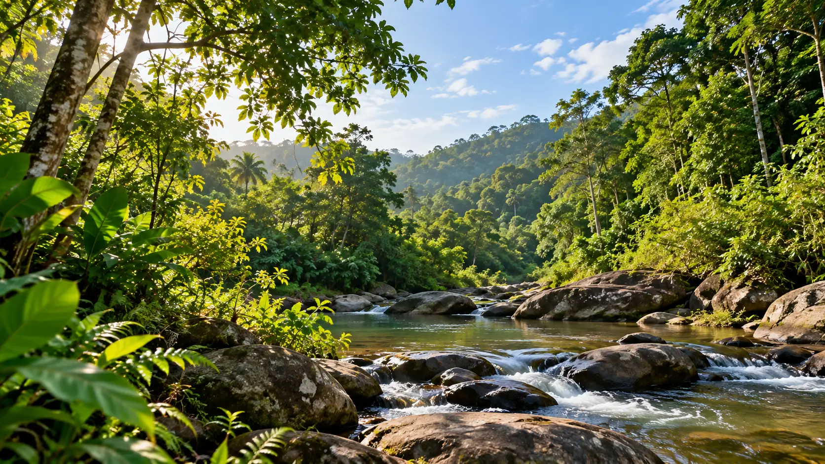 A tranquil tropical landscape