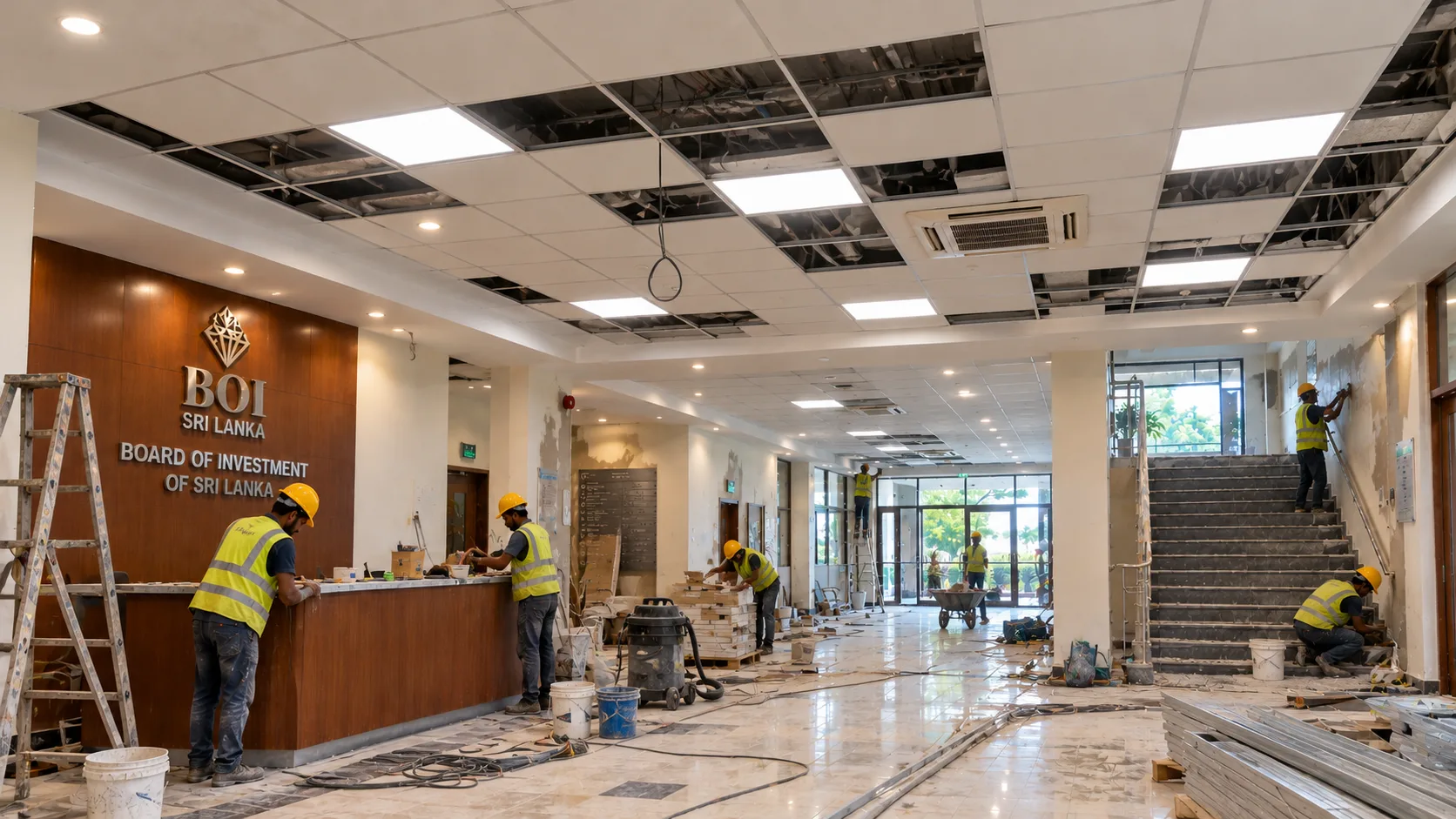 Renovation of ceiling and lighting system at BOI Administration Building